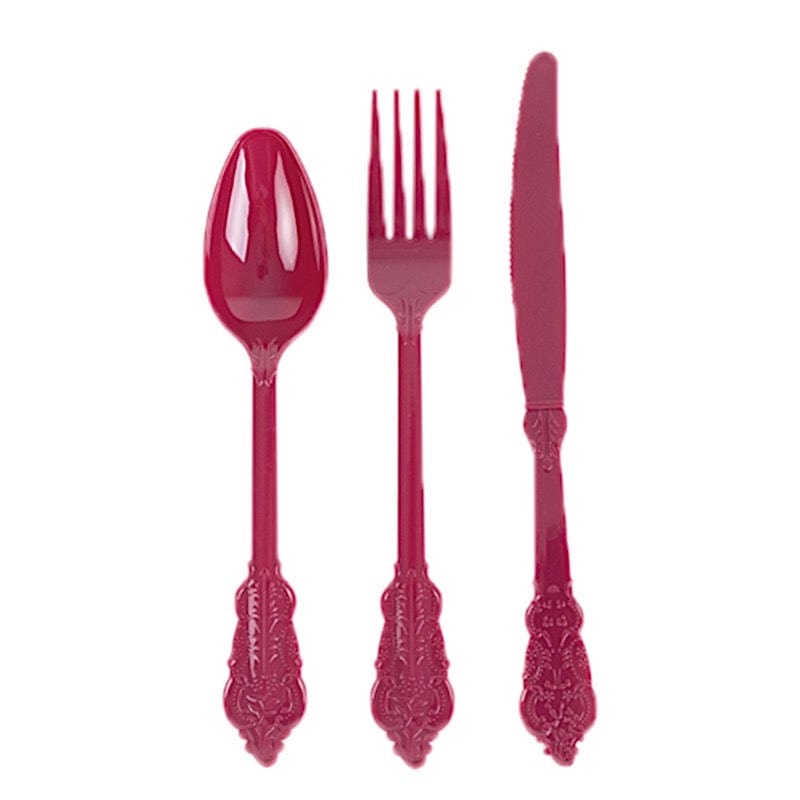 72 Disposable Plastic Cutlery Baroque Style Spoons Forks and Knives Set
