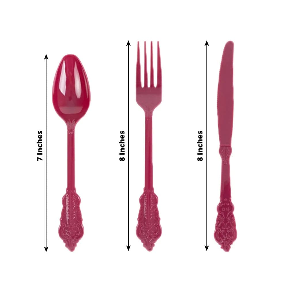 72 Disposable Plastic Cutlery Baroque Style Spoons Forks and Knives Set