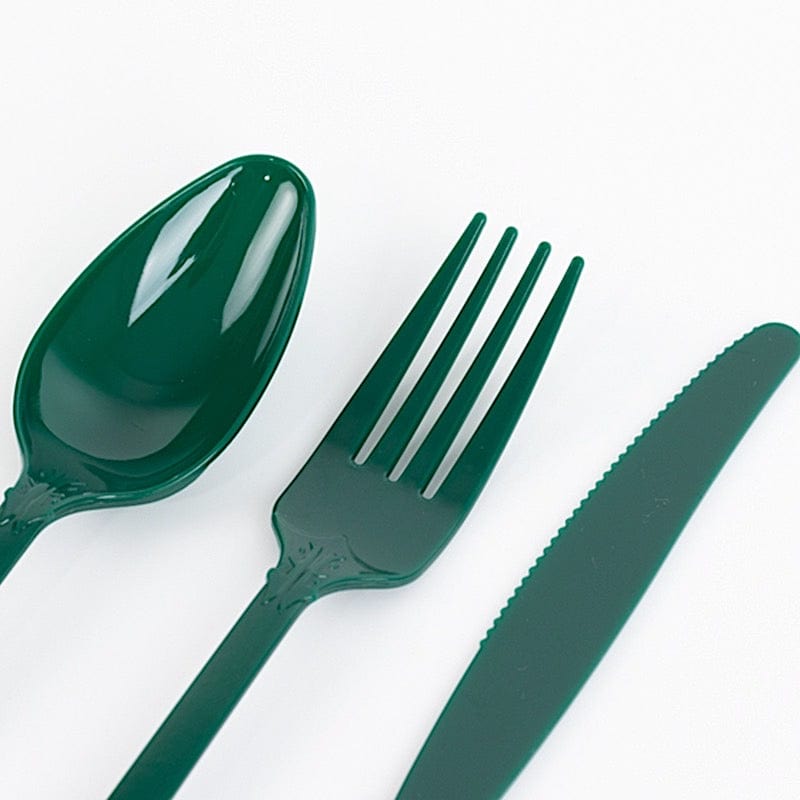 72 Disposable Plastic Cutlery Baroque Style Spoons Forks and Knives Set