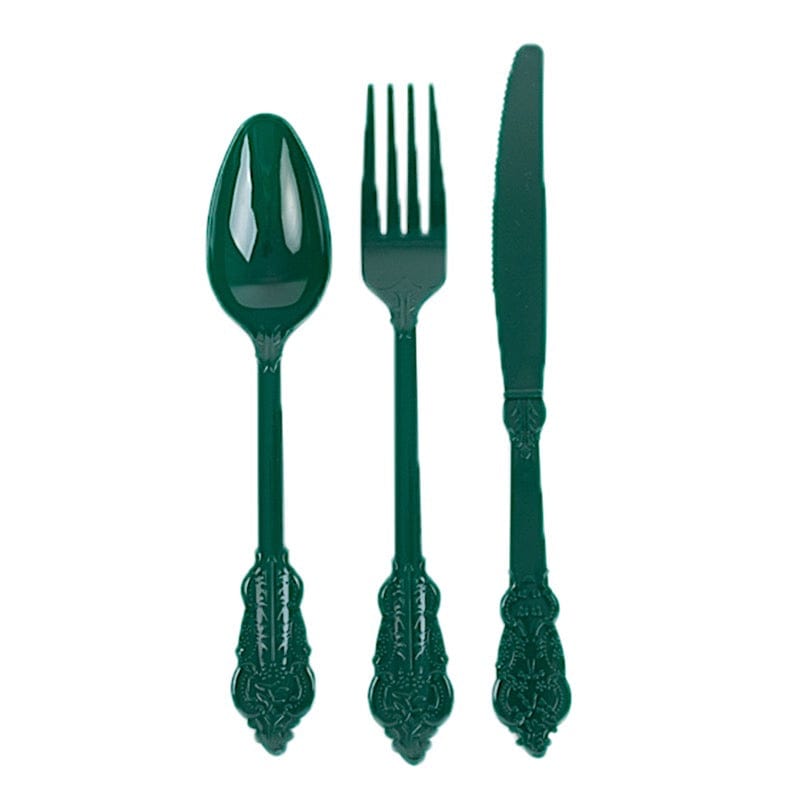 72 Disposable Plastic Cutlery Baroque Style Spoons Forks and Knives Set