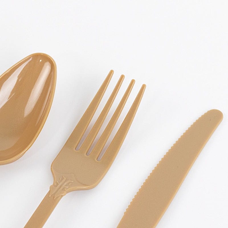 72 Disposable Plastic Cutlery Baroque Style Spoons Forks and Knives Set