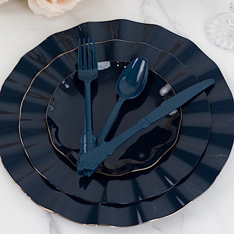 72 Disposable Plastic Cutlery Baroque Style Spoons Forks and Knives Set