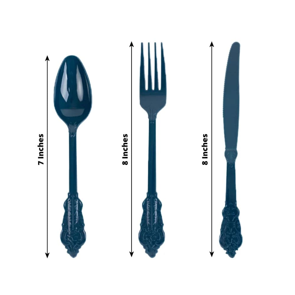 72 Disposable Plastic Cutlery Baroque Style Spoons Forks and Knives Set