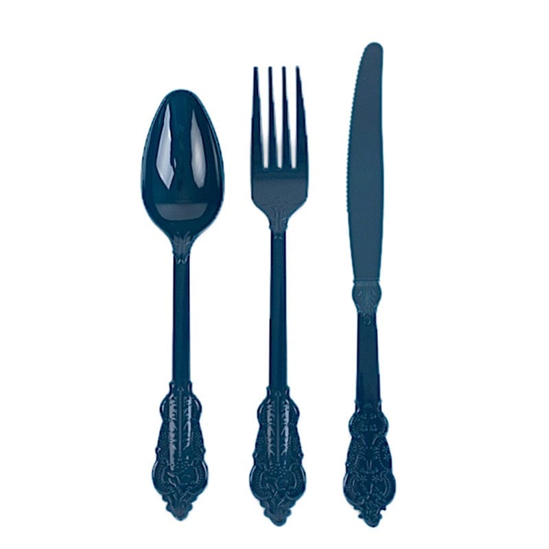 72 Disposable Plastic Cutlery Baroque Style Spoons Forks and Knives Set