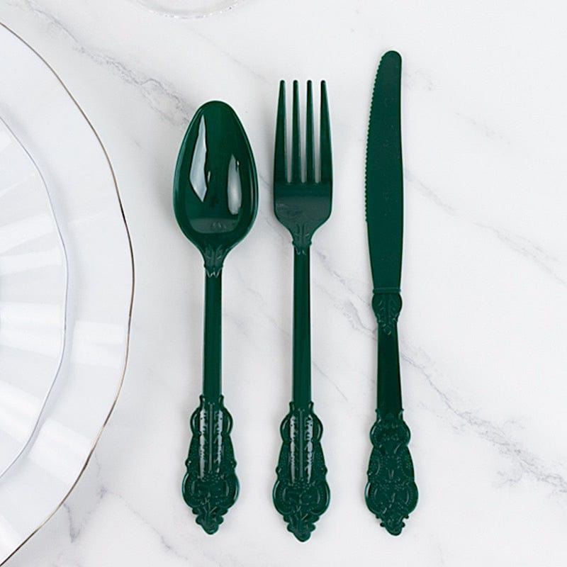 72 Disposable Plastic Cutlery Baroque Style Spoons Forks and Knives Set