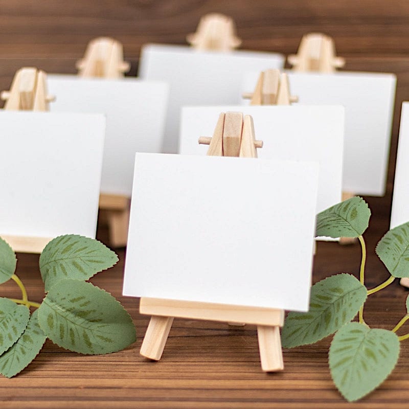 10 Natural Wood Mini Easel Table Number Sign Holders Place Card Stands