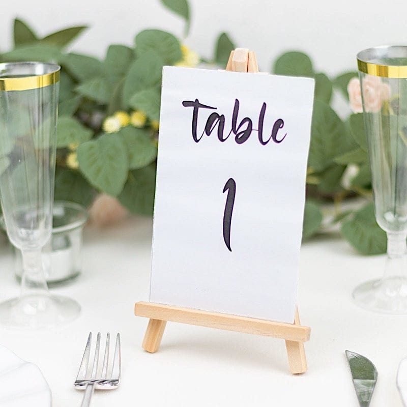 10 Natural Wood Mini Easel Table Number Sign Holders Place Card Stands