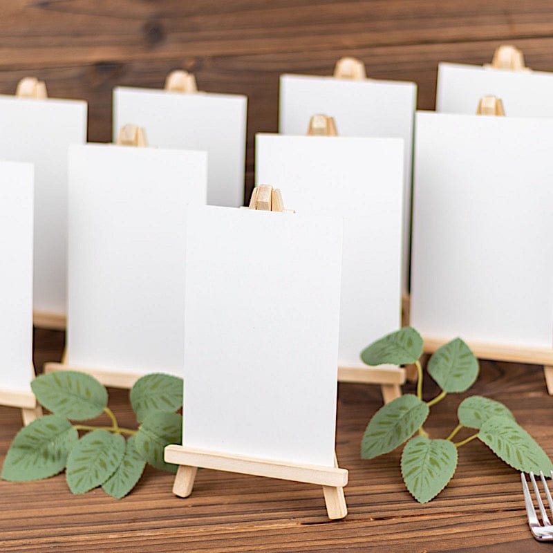 10 Natural Wood Mini Easel Table Number Sign Holders Place Card Stands