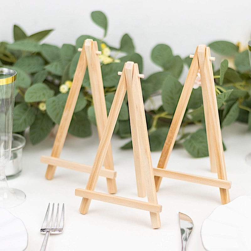 10 Natural Wood Mini Easel Table Number Sign Holders Place Card Stands