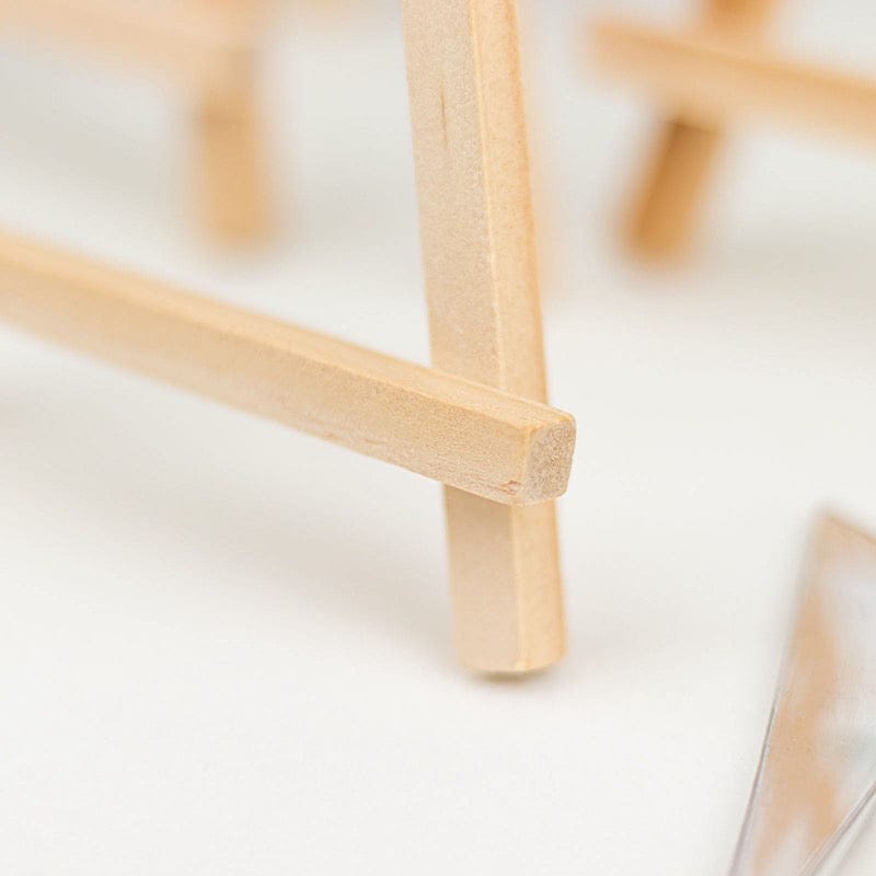 10 Natural Wood Mini Easel Table Number Sign Holders Place Card Stands