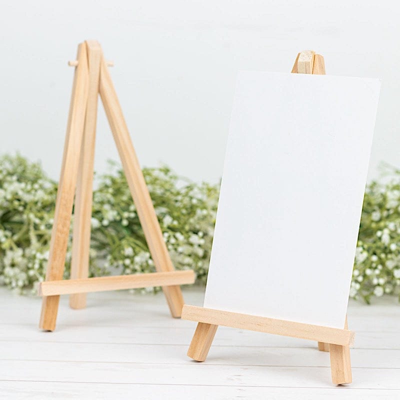 10 Natural Wood Mini Easel Table Number Sign Holders Place Card Stands