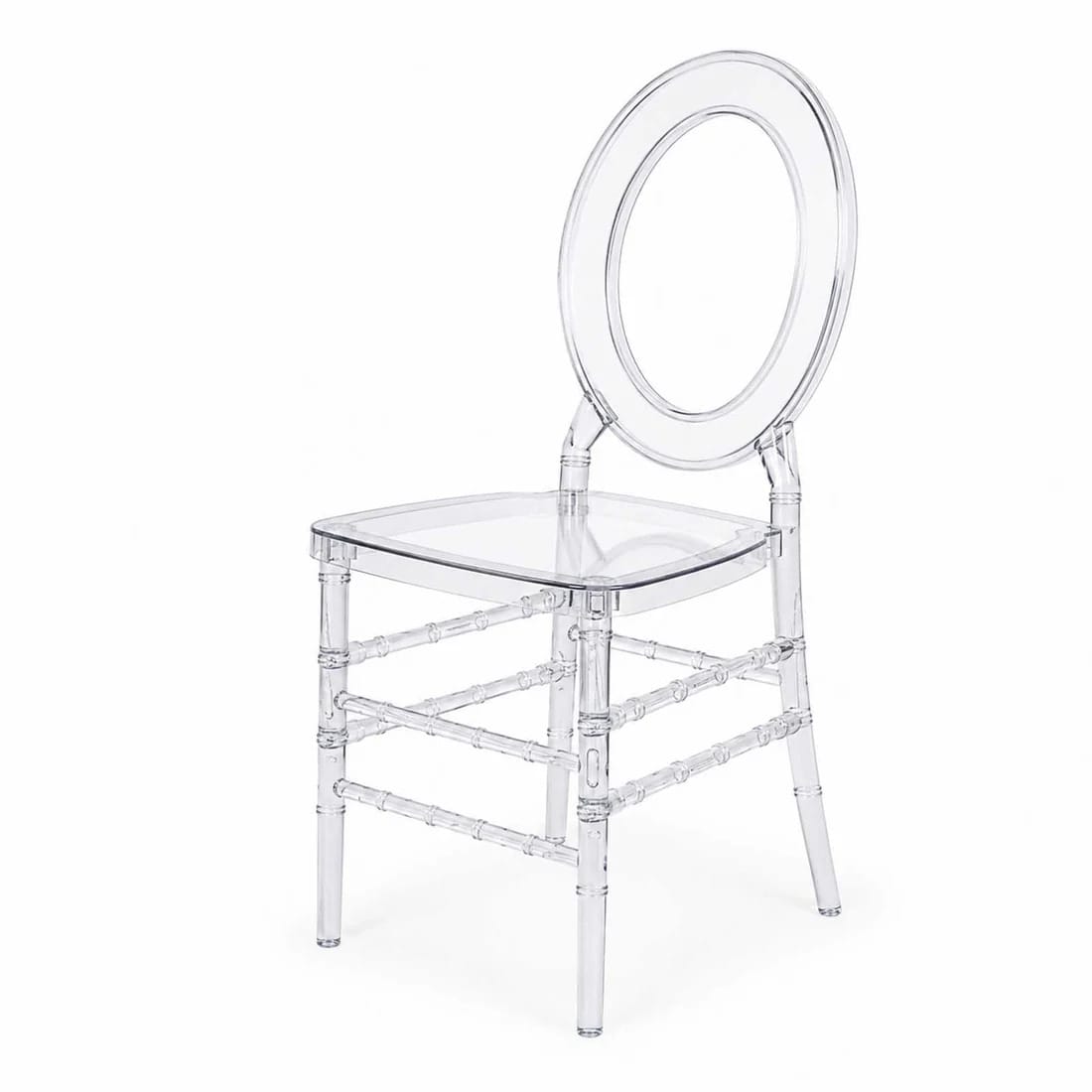 3 pcs Stackable Acrylic Chiavari Ghost Chairs with Oval Open Back