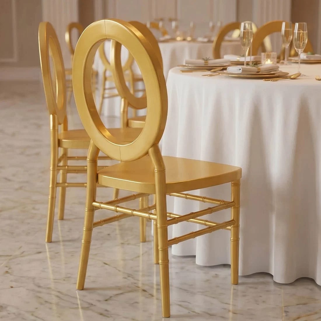 3 pcs Stackable Acrylic Chiavari Ghost Chairs with Oval Open Back