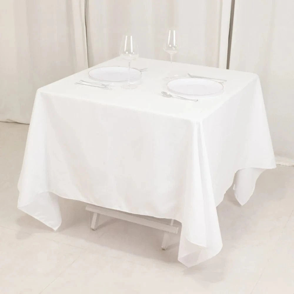 70x70 in Cotton Blend Square Tablecloth - Wrinkle-Resistant Fabric for Weddings and Events