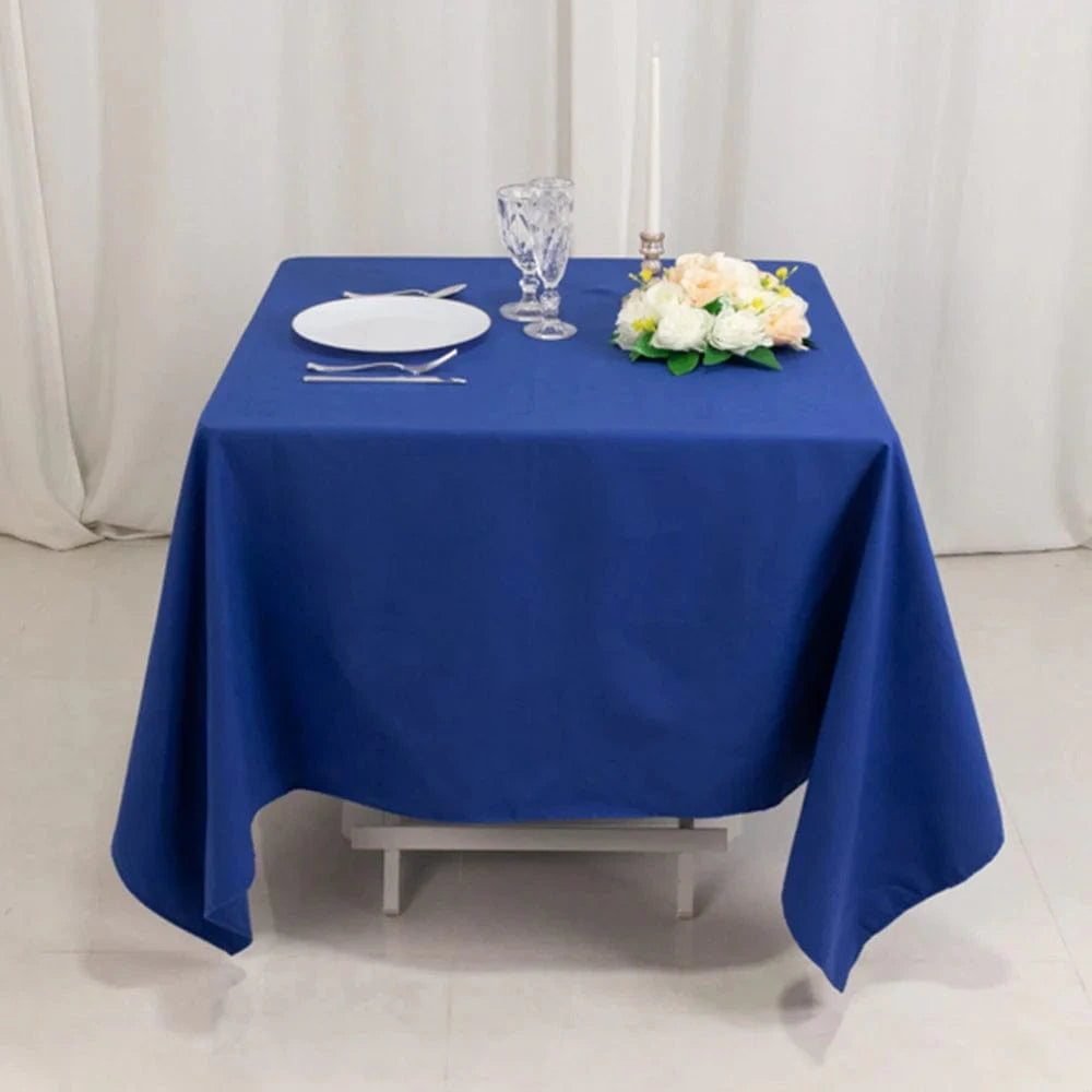 70x70 in Cotton Blend Square Tablecloth - Wrinkle-Resistant Fabric for Weddings and Events