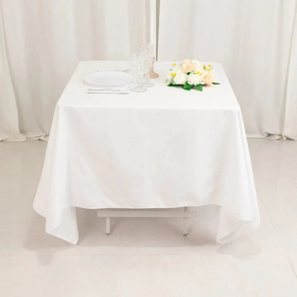 70x70 in Cotton Blend Square Tablecloth - Wrinkle-Resistant Fabric for Weddings and Events