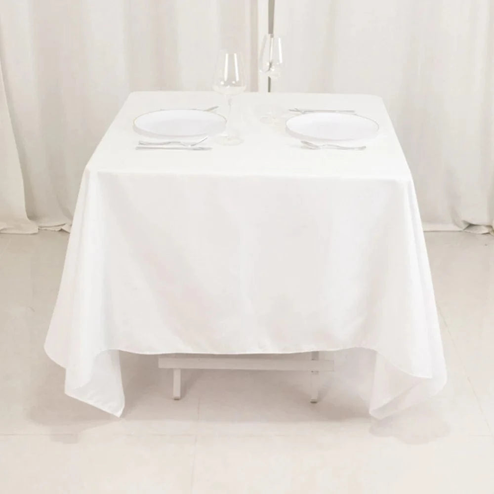 70x70 in Cotton Blend Square Tablecloth - Wrinkle-Resistant Fabric for Weddings and Events