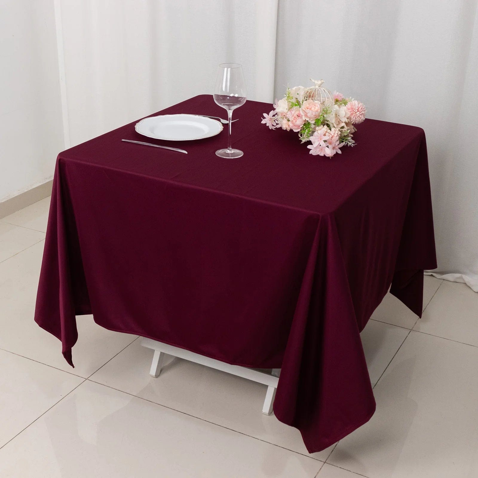 70x70 in Premium Scuba Polyester Square Tablecloth Party Linens