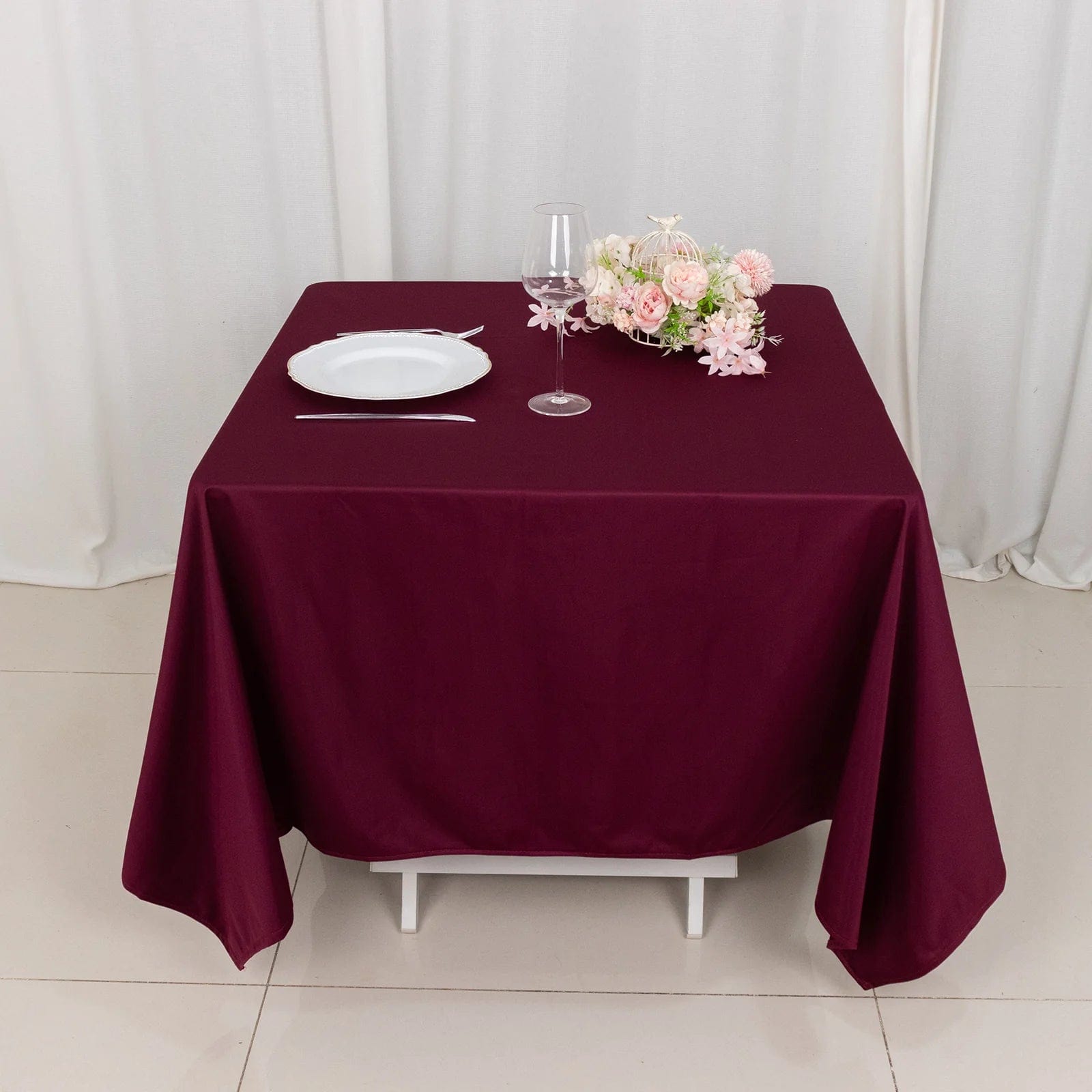 70x70 in Premium Scuba Polyester Square Tablecloth Party Linens