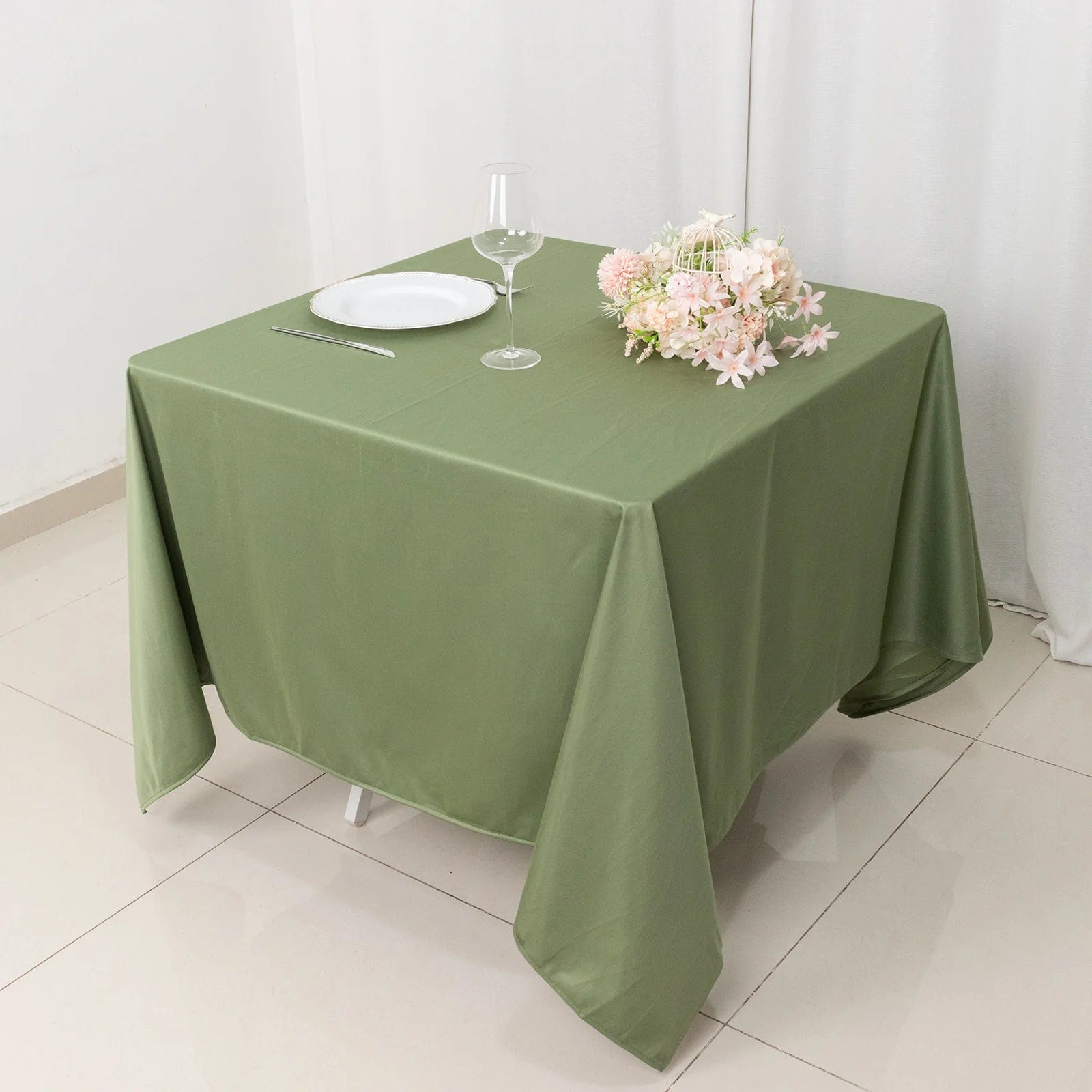 70x70 in Premium Scuba Polyester Square Tablecloth Party Linens