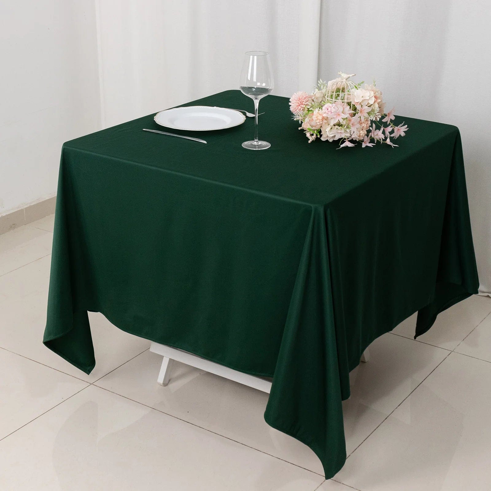 70x70 in Premium Scuba Polyester Square Tablecloth Party Linens