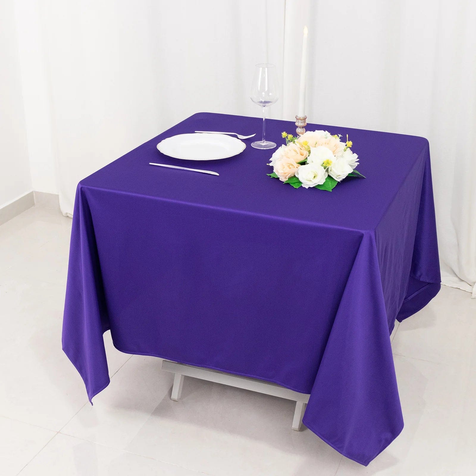 70x70 in Premium Scuba Polyester Square Tablecloth Party Linens