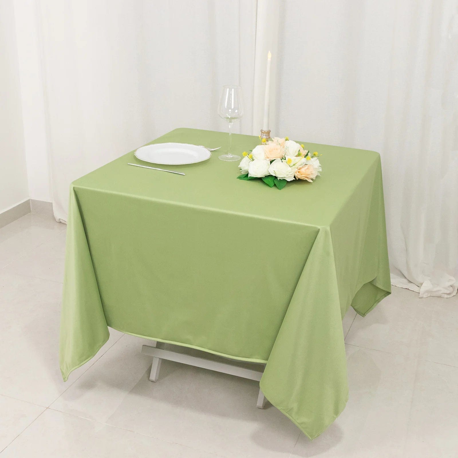 70x70 in Premium Scuba Polyester Square Tablecloth Party Linens