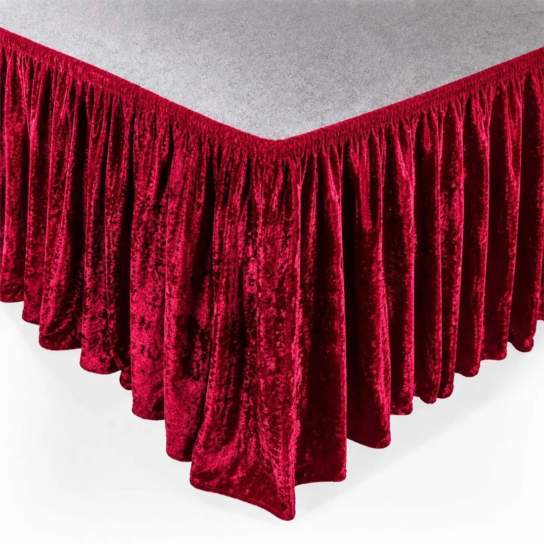 Crushed Velvet Stage Skirt Portable Shirred Pleated Event Platform Cover