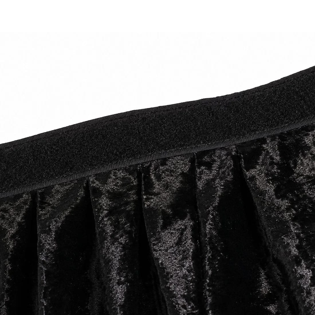 Crushed Velvet Stage Skirt Portable Shirred Pleated Event Platform Cover