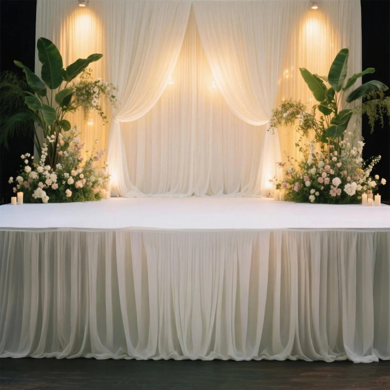 Polyester Shirred Pleat Portable Stage Skirting