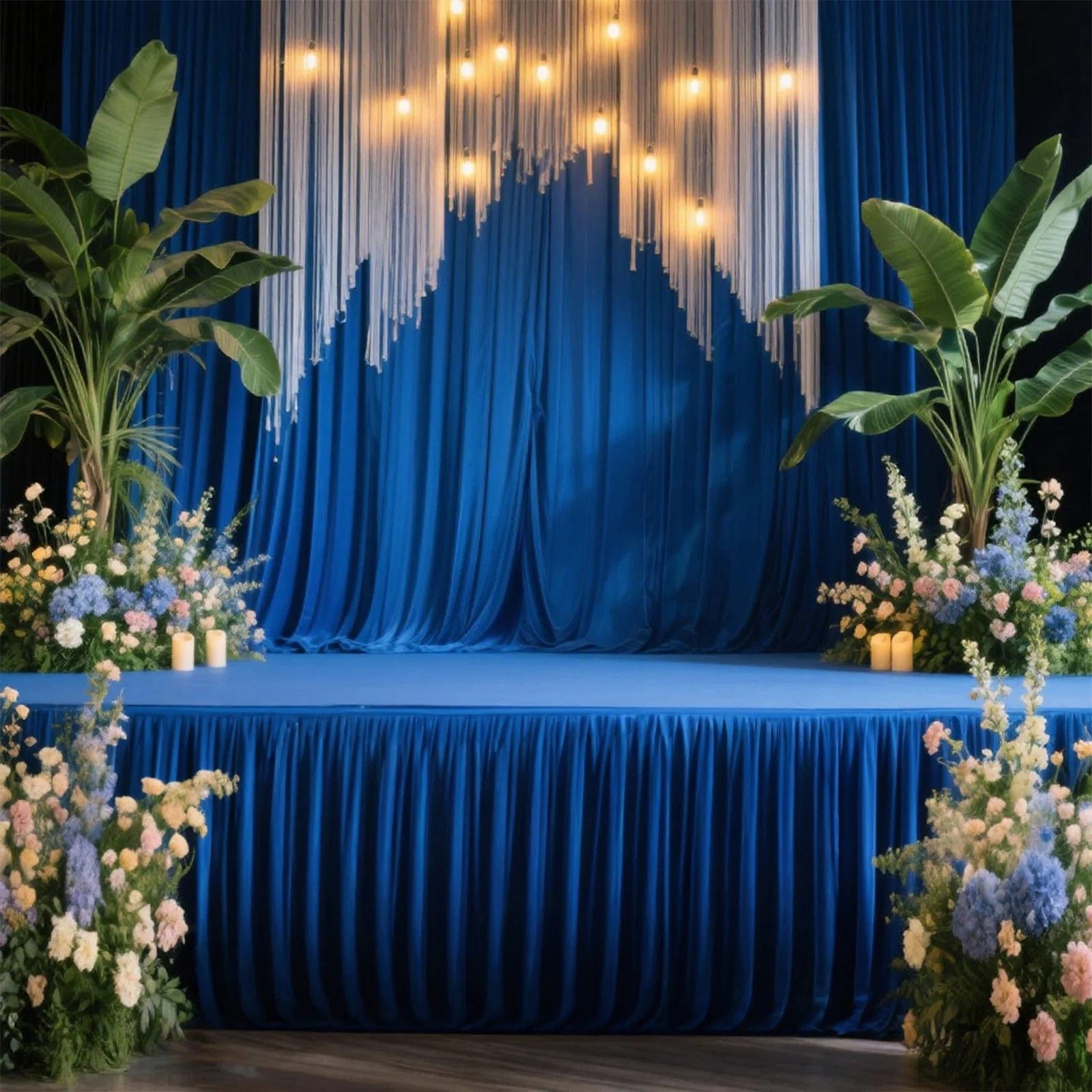 Polyester Shirred Pleat Portable Stage Skirting
