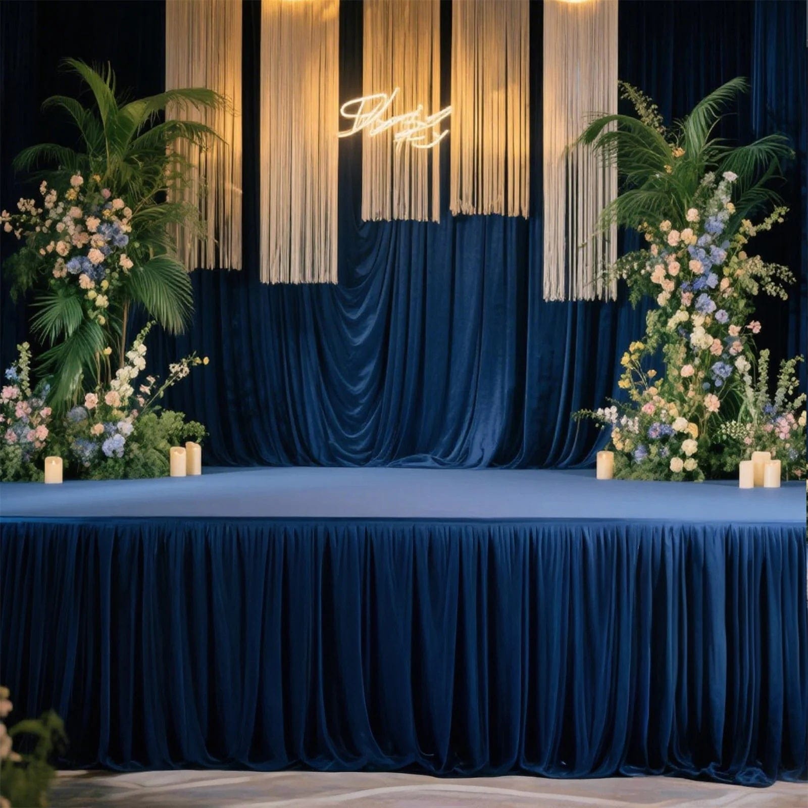 Polyester Shirred Pleat Portable Stage Skirting