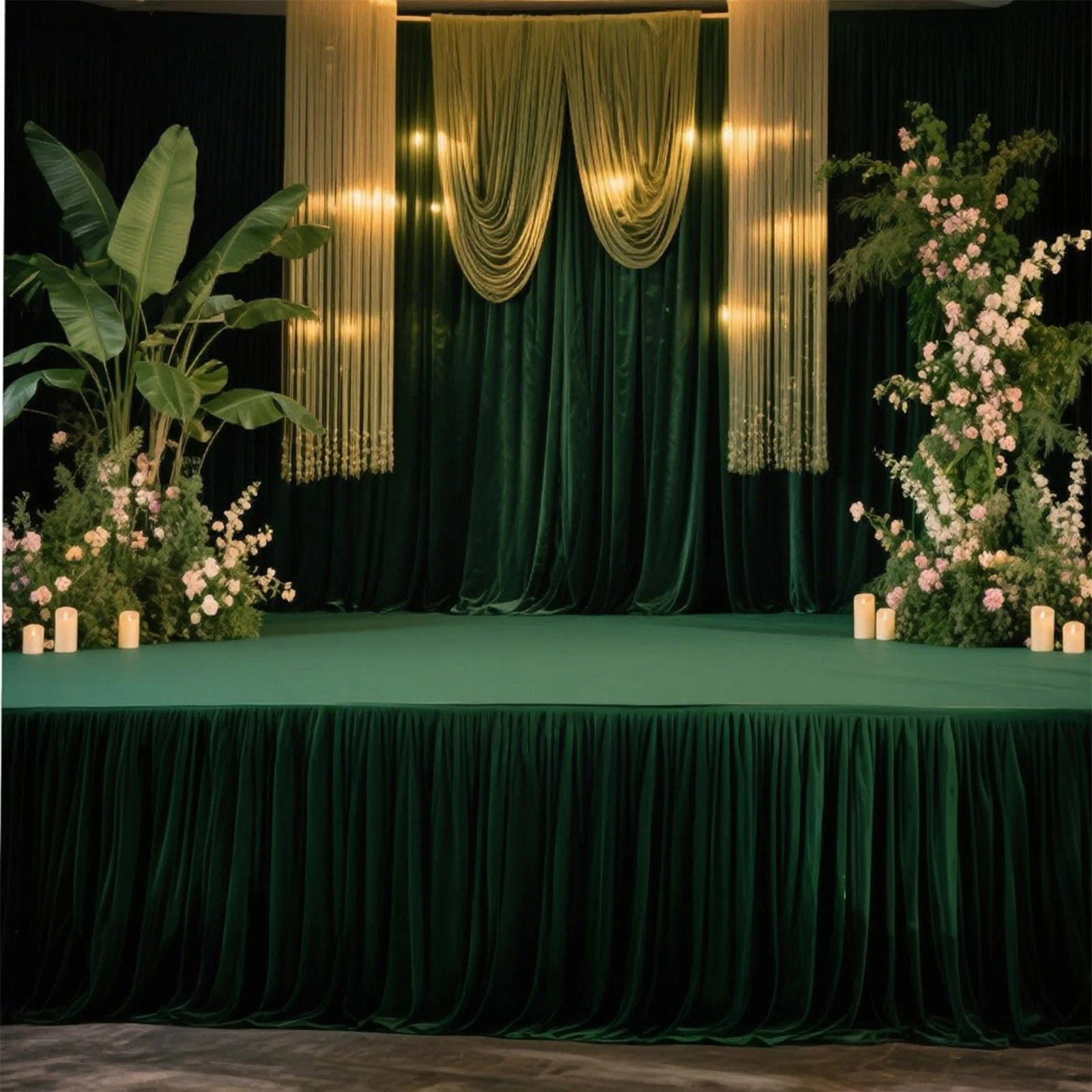 Polyester Shirred Pleat Portable Stage Skirting