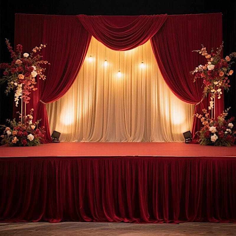 Polyester Shirred Pleat Portable Stage Skirting