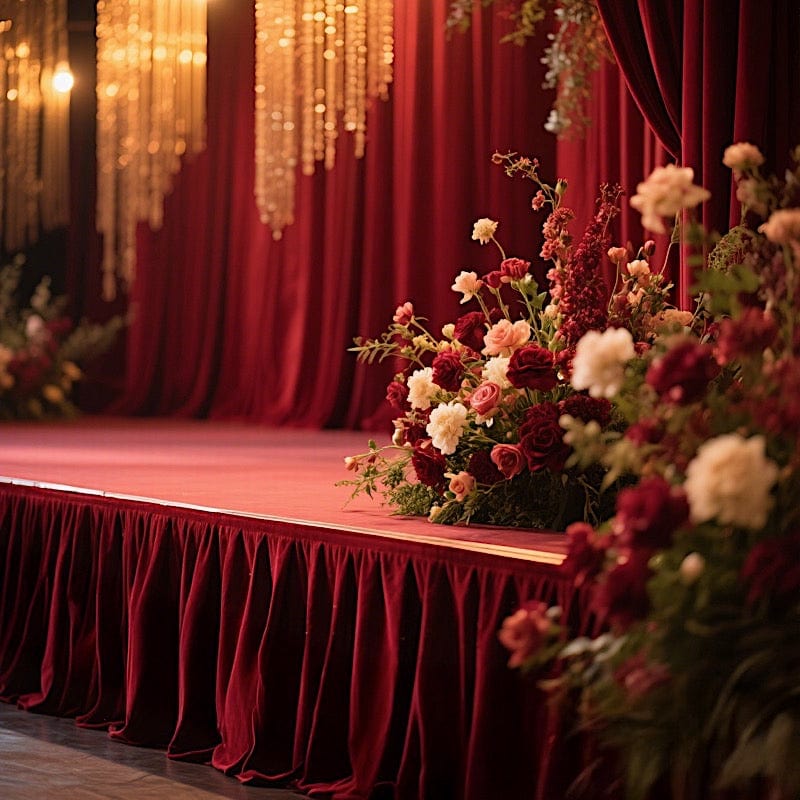 Polyester Shirred Pleat Portable Stage Skirting