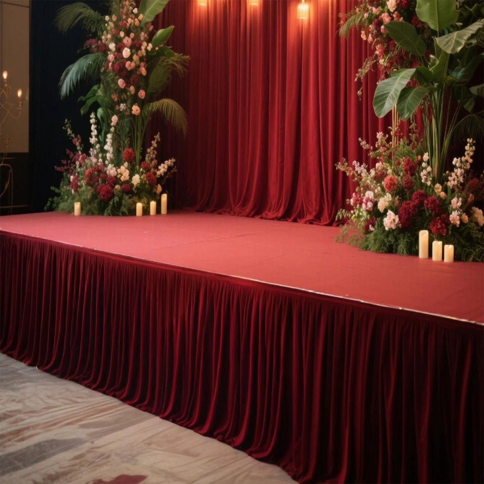 Polyester Shirred Pleat Portable Stage Skirting