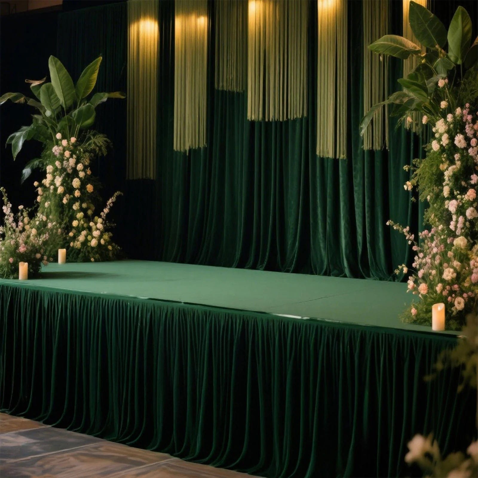 Polyester Shirred Pleat Portable Stage Skirting