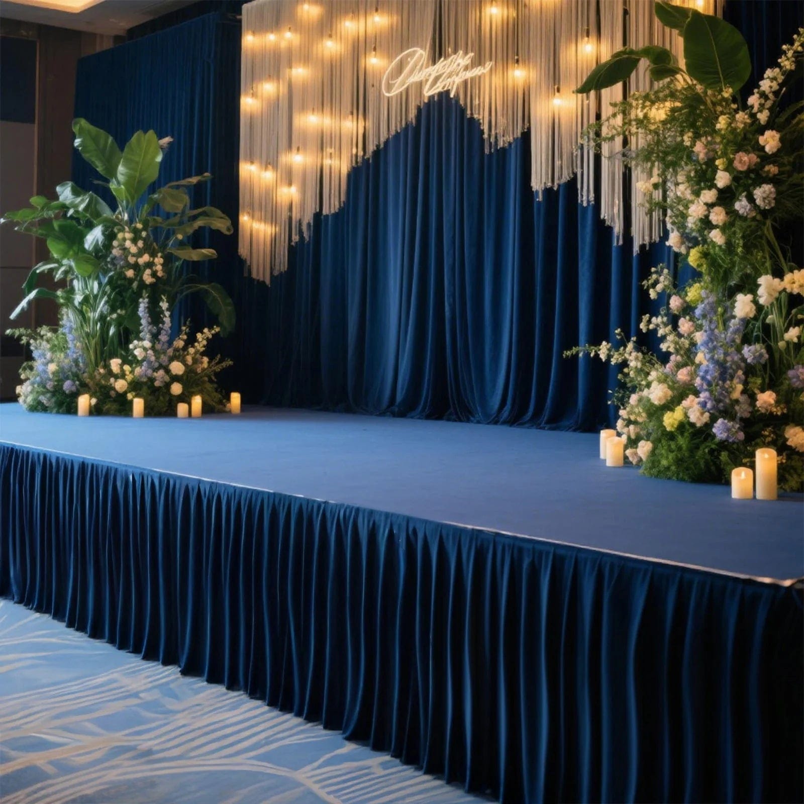 Polyester Shirred Pleat Portable Stage Skirting