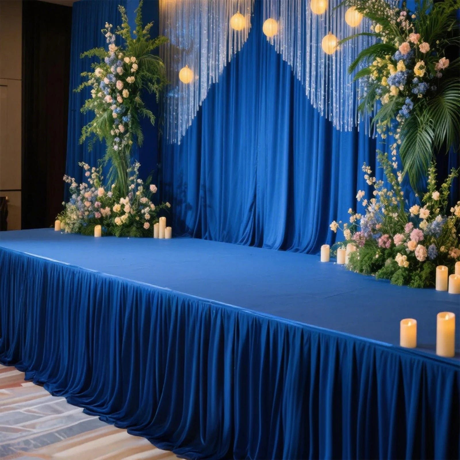Polyester Shirred Pleat Portable Stage Skirting