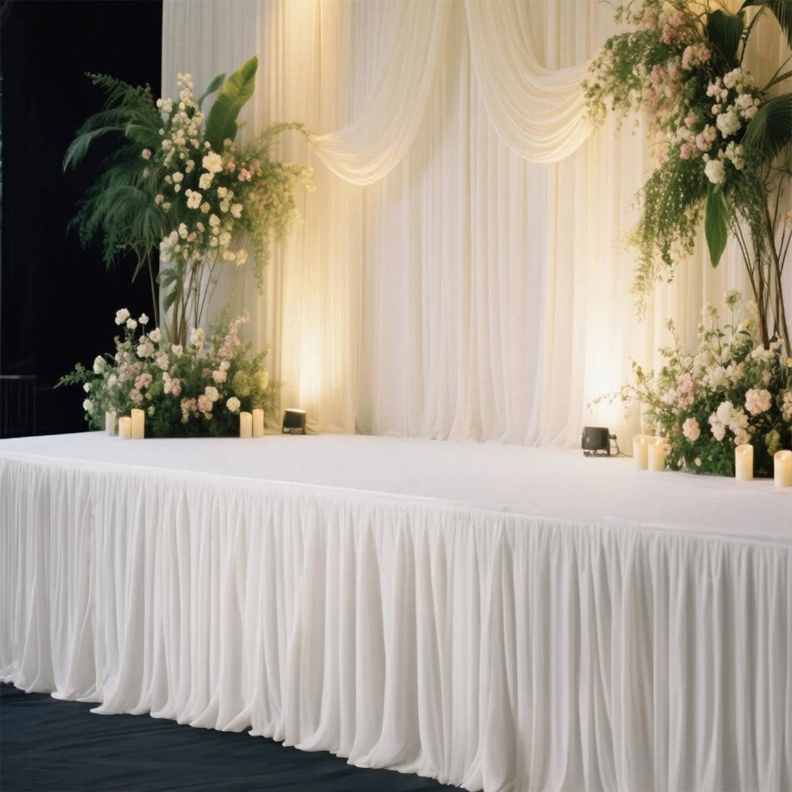 Polyester Shirred Pleat Portable Stage Skirting
