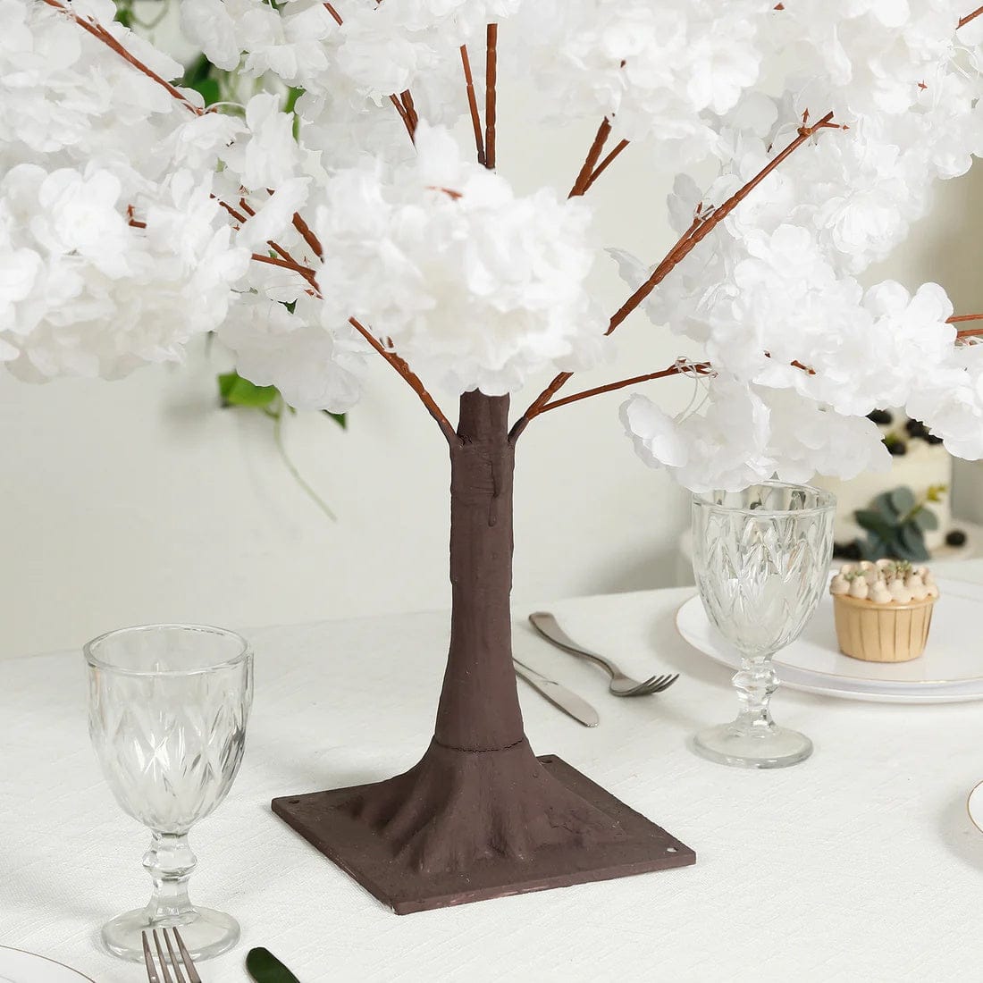 3 feet Silk Artificial Cherry Blossom Tree Centerpiece with Metal Base