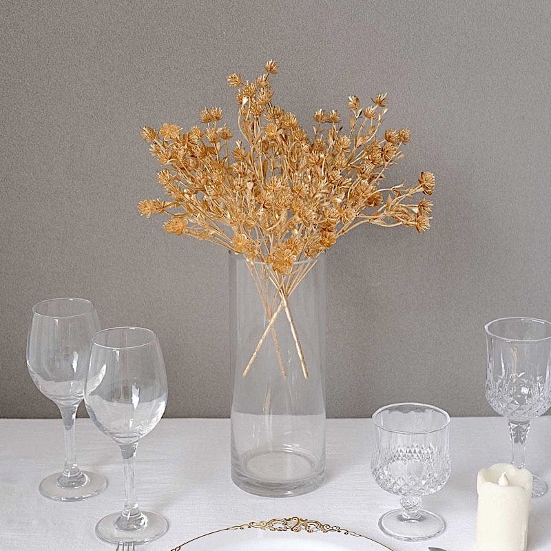 4 Metallic Gold Artificial Baby's Breath Flower Bouquets