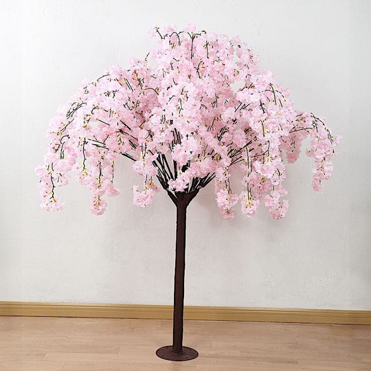 5 feet Artificial Silk Sakura Flowers Wishing Tree  with Detachable Metal Base