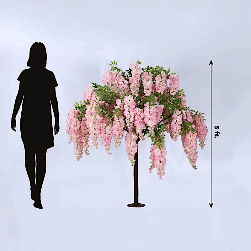5 feet Freestanding Wisteria Tree with Detachable Metal Base