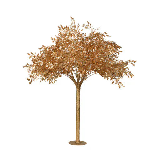 5 feet Metallic Gold Faux Leaf Trees with DRealistic Trunk Base