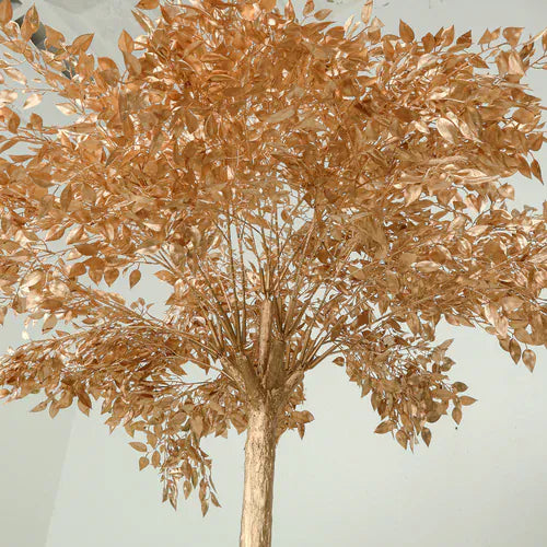 5 feet Metallic Gold Faux Leaf Trees with DRealistic Trunk Base