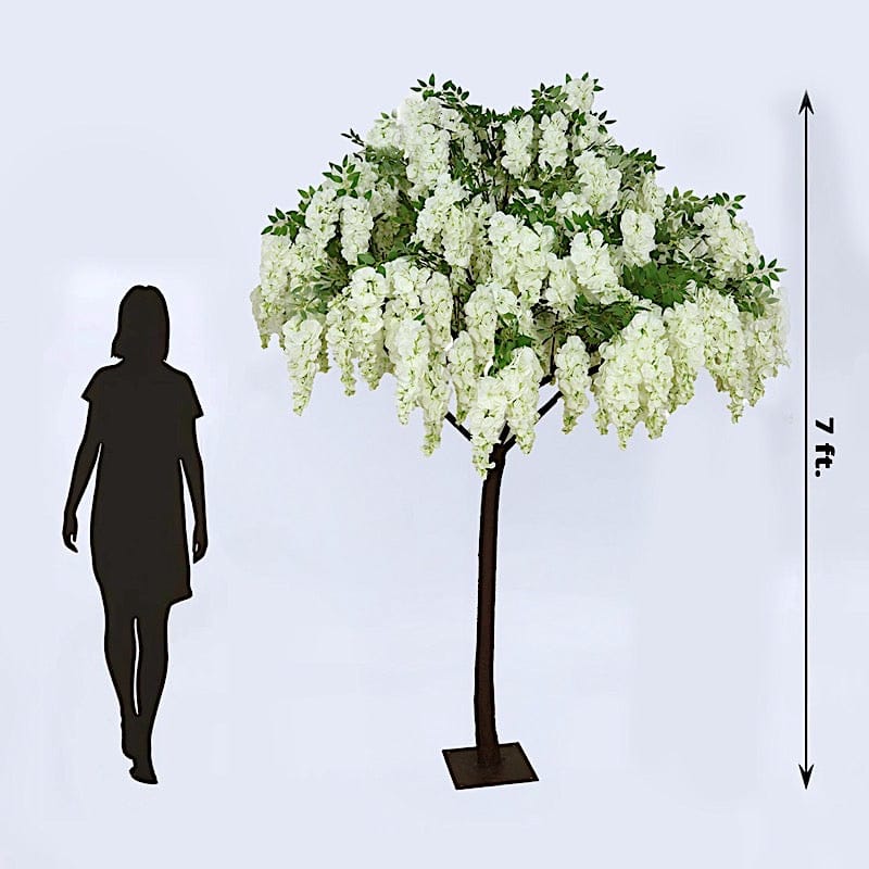 7 feet Freestanding Wisteria Tree with Detachable Metal Base