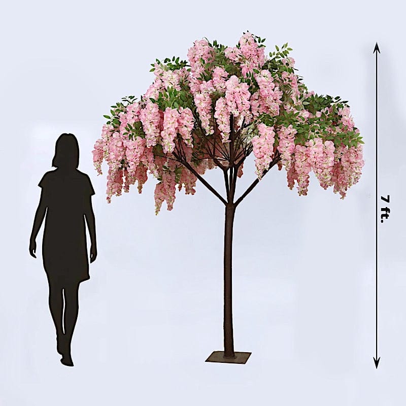 7 feet Freestanding Wisteria Tree with Detachable Metal Base