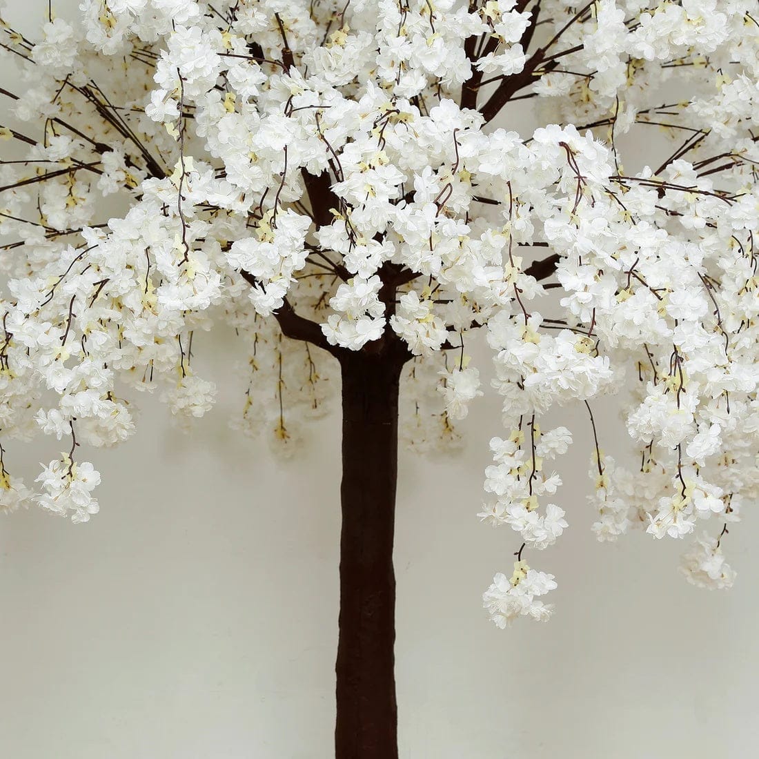 White 8 feet Artificial Silk Cherry Blossom Tree with Fiberglass Trunk and Metal Base