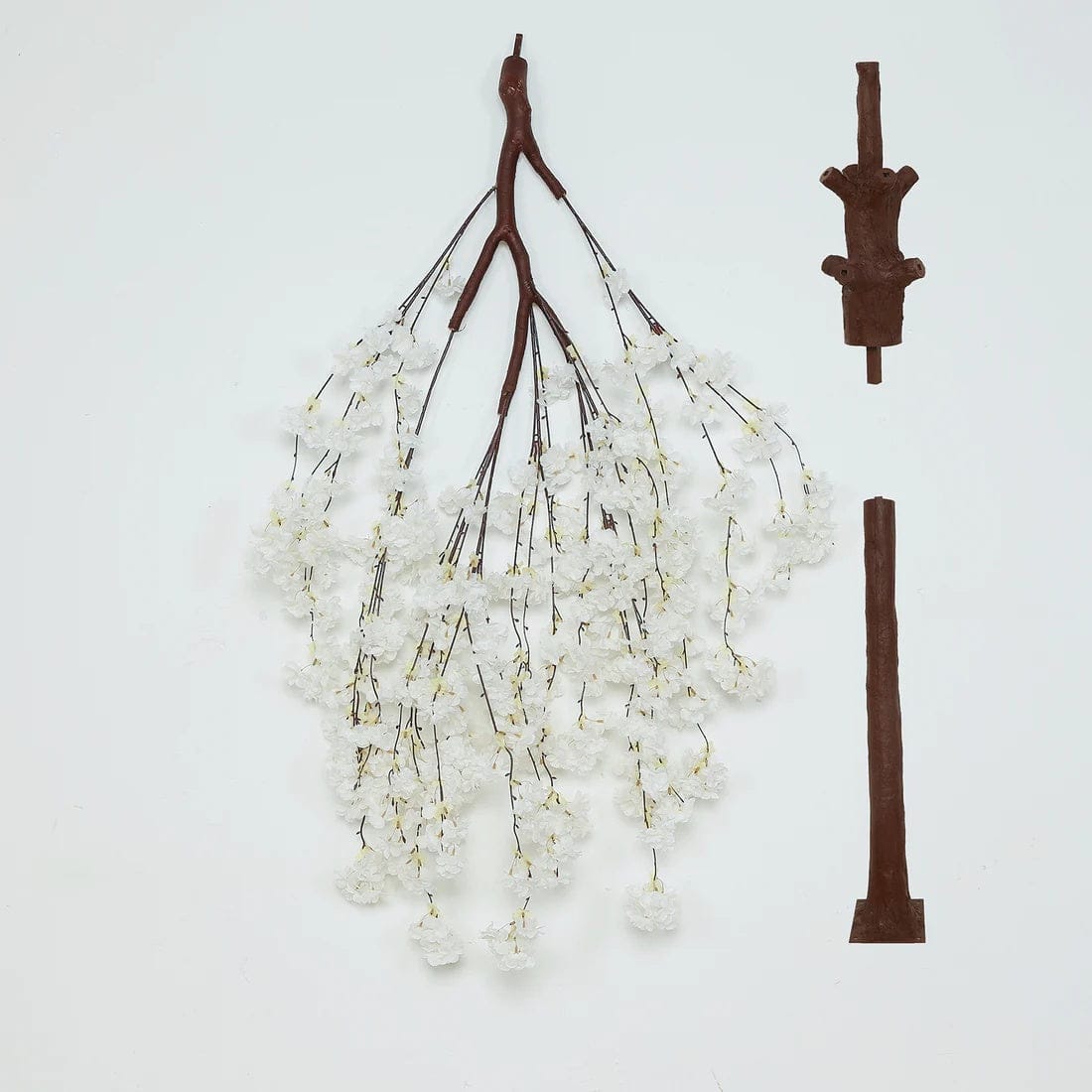 White 8 feet Artificial Silk Cherry Blossom Tree with Fiberglass Trunk and Metal Base